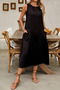 New Season Women's Strappy Round Neck Flared Pocketed Long Summer Dress - 3