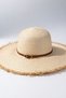 Women's Beige Faux Leather Belt Detailed Beach Hat |   Wide-Brimmed Trendy Model - 6