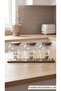 Acacia Lid Glass Spice Jar Set, Vacuum Sealed with Lid, Set with Wooden Stand - 3