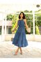 Women's Navy Blue Halter Neck Detailed Japone Sleeve Ayrobin Fabric Plus Size Matching Dress - 5