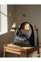 Black Leather Women's Shopper Shoulder Bag – Soft Form Vintage Model - 5