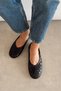 Luna Black Knitted Ballerinas - 2