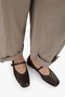 Women's Cheeky Brown Knitted Look Ballerinas
