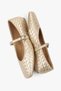 Women's Cheeky Gold Skin Knitted Look Ballerinas - 6