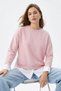 Pink Crew Neck Garnished Blouse 8375