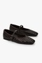 Women's Cheeky Brown Knitted Look Ballerinas - 4
