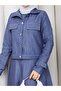 Tansel Checkered Jacket Buttoned Gilet Dress Blue Hnt85971 - 5