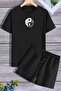 Back Printed Track Suit - Shorts and T-Shirt Set - 2