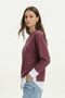 Burgundy Crew Neck Garnished Blouse 8375 - 2