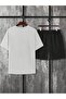 Unisex White-Black Chicago Printed Top and Bottom Shorts T-shirt Set - 3