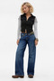 Jasika Extreme Text Detailed Dark Blue Color Low Waist Trousers - 2