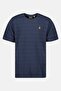 Men Crew Neck Short Sleeve Embroidered T-Shirt, Navy - 3