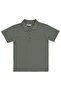 Palm Tree Embroidered Polo Collar T-Shirt for 10-13 Years Old - Khaki