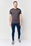 Men Regular Fit Embroidered Logo Short Sleeve T- Shirt, Dark Grey - 2