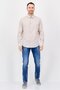 Jeans Men Regular Fit Long Sleeve Plain Casual Shirt, Beige - 4