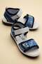 Şirinbebe Orthopedic Boys' Sandals Navy Blue with Velcro Print on the Front