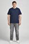 Men Crew Neck Short Sleeve Embroidered T-Shirt, Navy