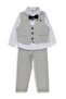 3-Piece Linen Set with Vest for 2-5 Years Old - Gray