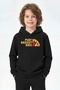 Kangaroo Pocket Hooded Print Detailed Boys' Kangaroo Top