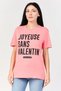 x Lescartons Women Crew Neck Short Sleeve Graphic Print T-Shirt, Shell Pink