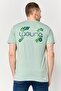 Men Crew Neck Embroidered Short Sleeve T-Shirt, Mint Green - 4