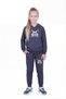 Cat Print Detailed Hooded Girls' Tracksuit Set with Kangaroo Pockets - 4