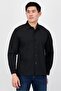 Jeans Men Regular Fit Textured Long Sleeve Casual Shirt, Black