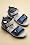 Şirinbebe Orthopedic Boys' Sandals Navy Blue with Velcro Print on the Front - 3