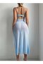 Women Sexy Long Lace Dress Sheer Gown See Through Sexy Halter Slit Suspender Lingerie with Thong - 6