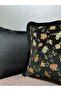 Woven Tapestry Linen Black Tasseled Double Combination 43X43 Kirlent Kilifi - 4