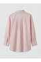 Pink Striped Oversize Poplin Women's Shirt Tunic by Güli̇s Gi̇yi̇m - 2