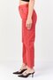 Women Cropped Fit Plain Straight Leg Pants, Rust - 3