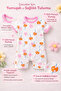Baby Girl Patterned Jumpsuit 100% Cotton Combed Cotton Short Sleeve Summer Jumpsuit - 3