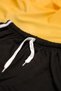 2 Pack Gray Black Colored White Piping Combed Cotton Slit Drawstring Mini Shorts - 3