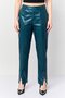 Women Skinny Fit Solid Straight Leg Leather Pants,Teal Green