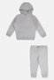Toddlers Boy 2 Pieces Brand Logo Long Sleeve Hoodie With Jogger Pants Set, Light Heather Grey - 3