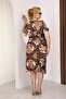 Plus Size Satin Dress with Twist Detail on the Front - 7