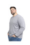 Men's Large Size Gray Cotton Long Sleeve T-Shirt 3Xl-4Xl-5Xl-6Xl-7Xl-8Xl - 2