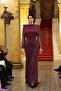 Women's Imported Scuba&Lace Fabric Drapey Stone Detailed Belted Lined Special Design Maxi Dress - 4