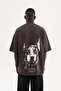 Men's Aurate Printed Washable Oversize T-Shirt Dark Brown - 2
