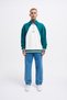 Men's Embroidered Detailed Polo Sweatshirt Ecru-Oil Green - 5