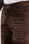 Men's Suede Finish Baggy Jean Trousers Brown - 6