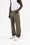 Men's Jacquard Baggy Jean Trousers Khaki - 2