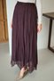 Women's Side Lace Detail Glittery Chiffon Maxi Skirt Plum - 6
