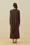 Removable Brooch Detail Belted Doha Dress 1654 Brown - 5