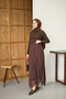 Women's Polka Dot Detail Side Tie Chiffon Skirt Light Brown