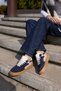 Alcoy Women's Dark Blue Genuine Leather Suede Lace-Up Sneaker - 3