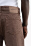 Men's Jacquard Baggy Jean Trousers Brown - 4