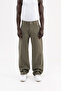 Men's Jacquard Baggy Jean Trousers Khaki
