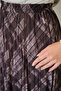 Women's Plaid Pattern Stitching Detailed Side Lace-Up Chiffon Maxi Skirt Brown - 8